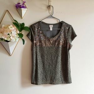 Chicos Embelished Top - runs small